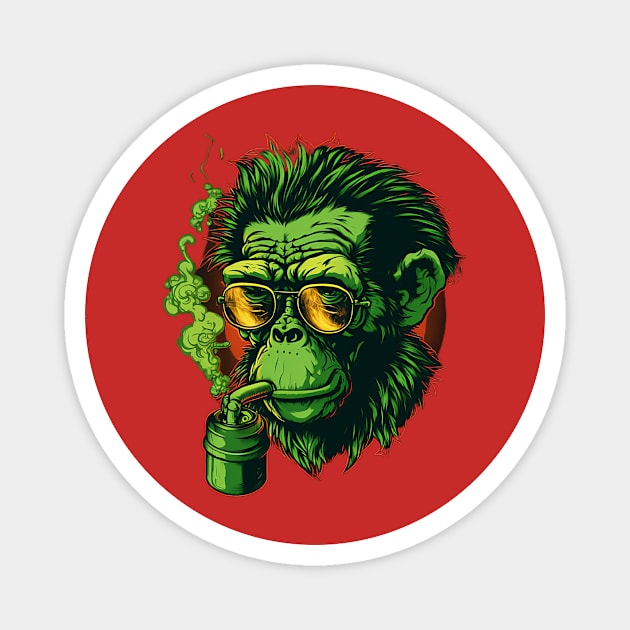 Monkey Drinking Magnet by Lional Studio
